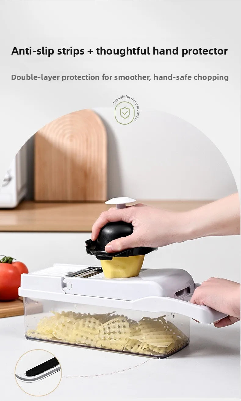 Dicer with different vegetable cubes