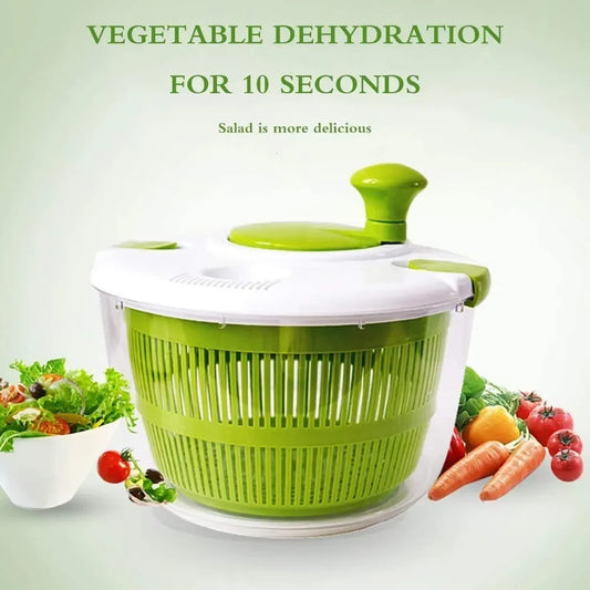 Manual Salad Spinner Dryer - Fast Water Removal for Fresh Greens